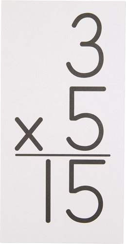 Clipart image showing multiplication of 3 x 5 = 15